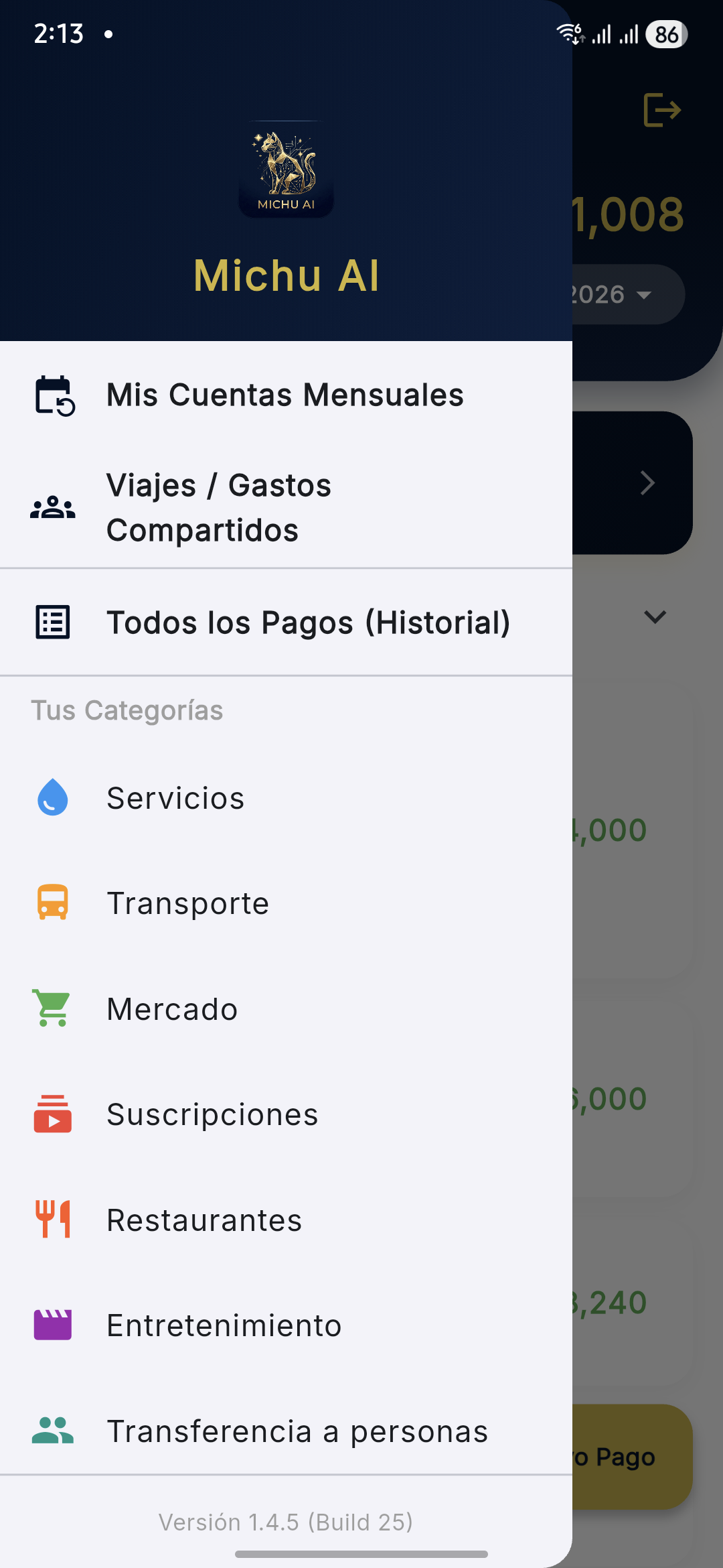 Menú Principal de Michu AI